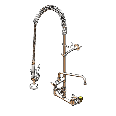 T&S Brass B-0133-12-CRVBE Easyinstall Pre-Rinse Unit 8" Wall Mount