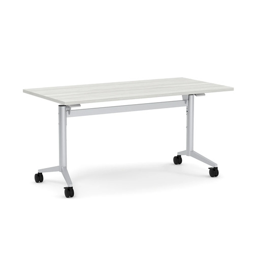 Nestling Flip Top Table 30" X 60" - Silver Birch Top with Silver Base