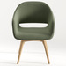 CHK68088GRN0707 - SARON GUEST CHAIR - Green with wood base
