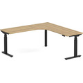 Enhance Electric Height-Adjustable L-Shape Desk with Left Radiused Corner 72" X 72" - Aspen with Black Base