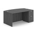 PL187 66" BOW FRONT DESK SHELL- COASTAL GRAY