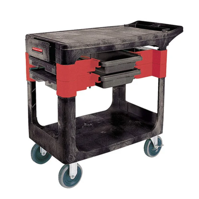 Maintenance Cart - 38" x 38" x 33-3/8" - Black - 2 Drawer
