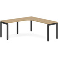 Elements Radius Desk 72" x 72" with Left Return - Aspen with Black Legs