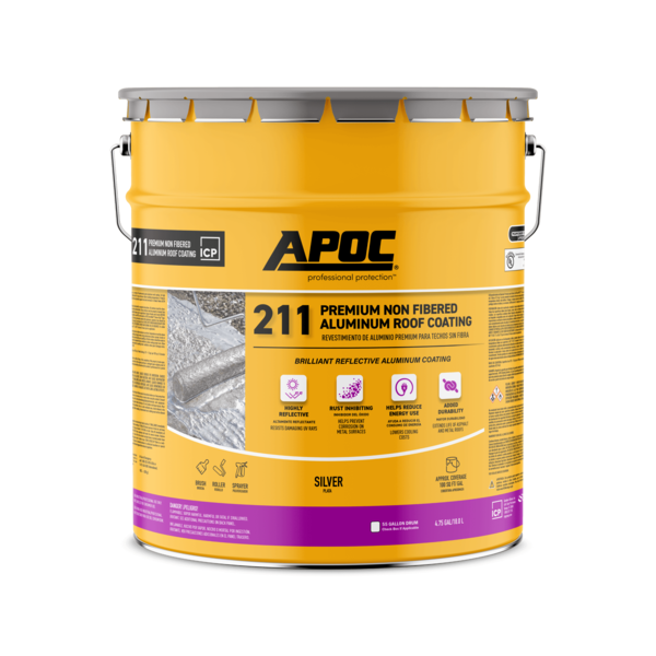 APOC® 211 LIQUID SILVER®-NF PREMIUM NON-FIBERED ALUMINUM ROOF COATING