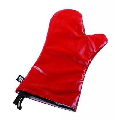 San Jamar EZK17 EZ-Kleen 17" Red Non-Stick Conventional Mitt