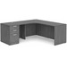CLALD1005L- Left-Handed Classic L-Shape Workstation 66" W x 24" D with 42" Return and Box/Box/File Pedestal- Coastsal Gray