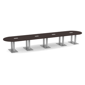18ft Racetrack, Palmer base Conference Table: ESPRESSO PALRT3216NESPBRU