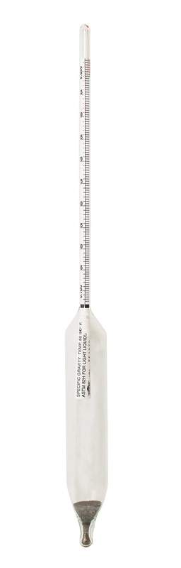 1.120 to 1.190 Specific Gravity Range 0.0005 Subdivision 330 mm Length 60 Degree F Standard Temperature Vee Gee 6602-9 Specific Gravity Hydrometer 1.120 to 1.190 Specific Gravity Range 0.0005 Subdivision 330 mm Length 60 Degree F Standard Temperature Vee Gee 6602-9 Specific Gravity Hydrometer