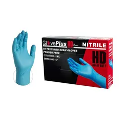 NITRILE EXAM GLOVE, LARGE, 8 MIL, BLUE, POWDER FREE, 50/BX 10 BX/CS