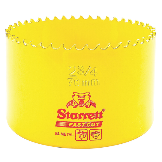 STARRETT FCH0234-G 2-3/4'' (70mm) Fast Cut Straight Pitch Bi-Metal Hole Saw