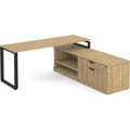 Encore L-Shape Desk 71" x 72" with Personal Storage and Bookcase Credenza - Aspen