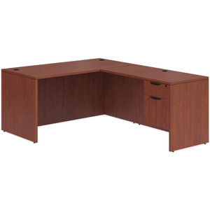 CLALD1037- Classic L-Shape Desk 66" W x 30" D with 47" Return and Box/File Pedestal- Cherry
