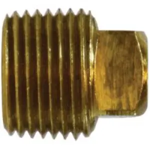 Barstock Square Head Plug, 3/4-in FNPT, 1.09 in, Brass
