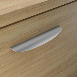 PLPULL-HL128 SCALLOPED PL DRAWER PULL- SILVER