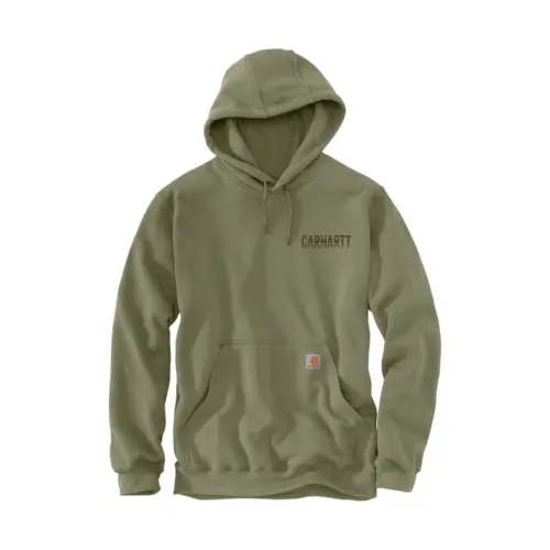 CARHARTT 107831 - Men's Paxton Logo Hooded Graphic Sweatshirt - Dusty Olive
