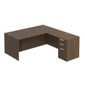 Classic L-Shape Desk 72" x 71" with Box/Box/File Pedestal - Modern Walnut