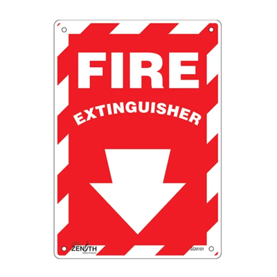 Fire Extinguisher Sign - 7" x 10" - Plastic - English