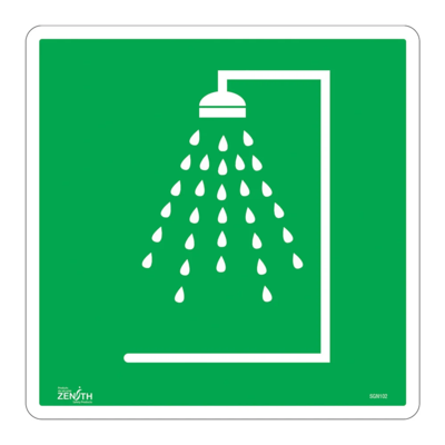 Emergency Shower Sign - 12" x 12" - Vinyl - Pictogram