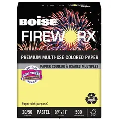8.5 X 11 20# CRACKLING CANARY FIREWORX COPY PAPER, 500/RM, 10 RMS/CS