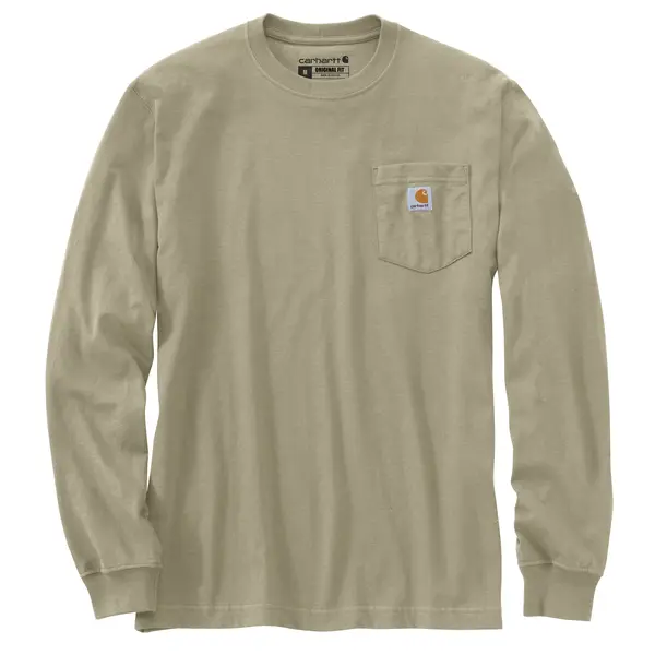 CARHARTT K126 - Loose Fit Heavyweight Long-Sleeve Pocket T-Shirt - Faded Fatigue