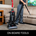 Sanitaire SC5745D in use, on-board tools