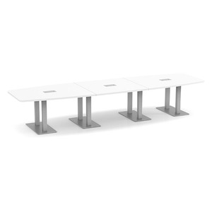 14ft Boat Shape, Palmer base Conference Table: WHITE 