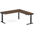 Enhance Electric Height-Adjustable L-Shape Desk 72" X 72" - Modern Walnut with Black Base
