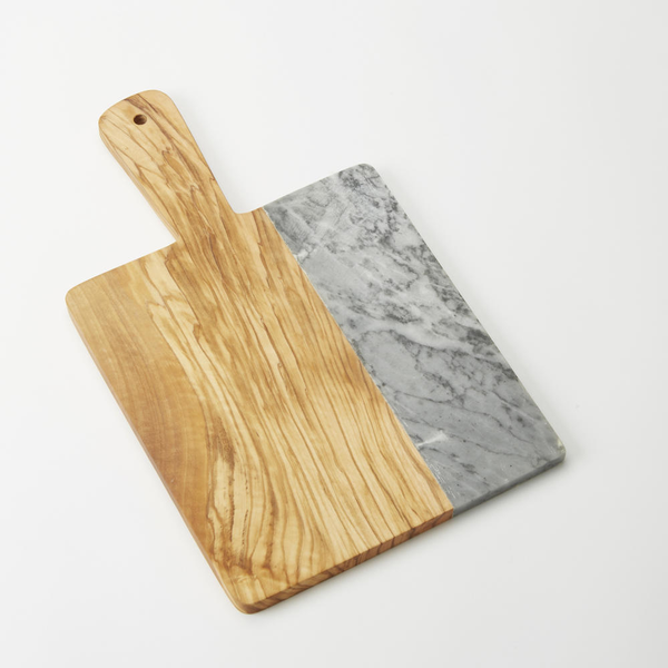 Olive Wood/Marble Serving Peels