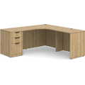Classic L-Shape Workstation 71" x 71" with Right Hand Return and Box/Box/File Pedestal - Aspen
