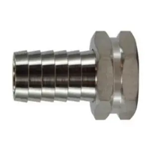 Garden Hose Female Swivel, 1/2-in Hose Barb x 3/4-in Female Garden Hose, Stainless Steel