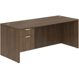CLASD1023- Classic Desk 71" X 36" with Box/File Pedestal- Modern Walnut