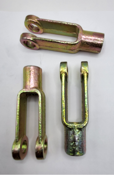 3/8" - 24 X 2 1/2" ADJUSTABLE CLEVIS LIGHT 1010 - 1018 STEEL ZINC YELLOW