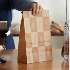 12 LB DUBL-WAX KRAFT BAG WITH ARTISAN PRINT, 500/CA   300286