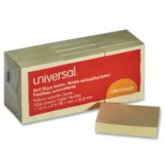 DO NOT USE UNV35662 1 X 2" STICKY NOTES PADS YELLOW12/PK