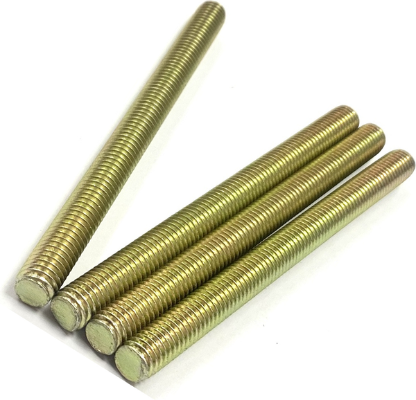 1 1/4" - 7 X 72" FULLY THREADED STRAIGHT ROD SAE J429 GR 8 ZINC TRIVALENT YELLOW
