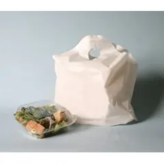 19 X 18 X 9.5 1.25 MIL WHITE TAKE OUT BAG WITH WAVE HANDLE 500/CS    TO191895