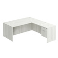 Classic L-Shape Desk 77" x 71" with Box/File Pedestal - Silver Birch
