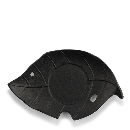 Cast Iron Black Leaf Coaster