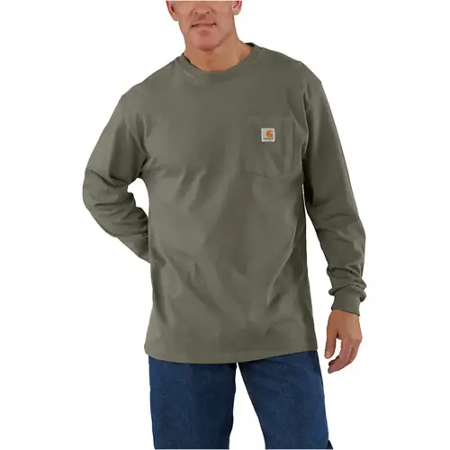 CARHARTT K126 - Loose Fit Heavyweight Long-Sleeve Pocket T-Shirt - Dusty Olive