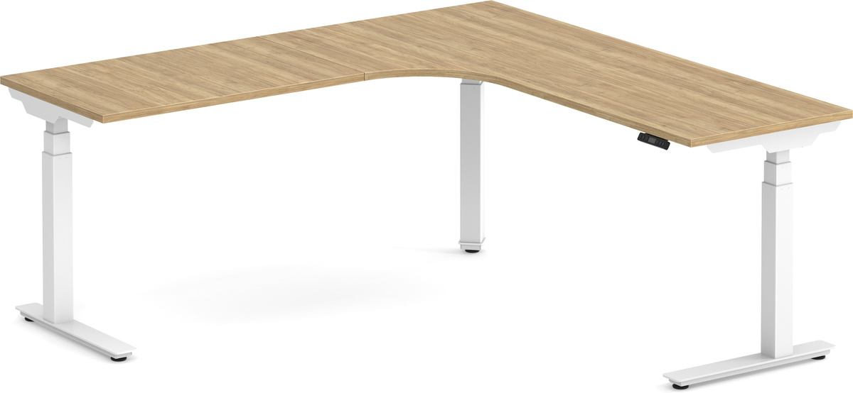 Enhance Electric HeightAdjustable LShape Desk with Left Radiused