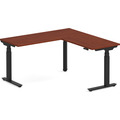 Enhance Electric Height-Adjustable L-Shape Desk 60" X 60" - Cherry with Black Base