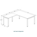 Elements L-Shape Desk 78" x 72" x 36"D - Espresso with Silver Legs