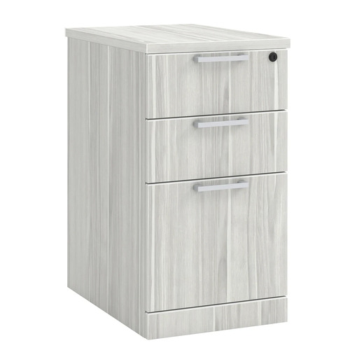 Classic Locking Mobile Pedestals - 3 Drawer in Silver Birch