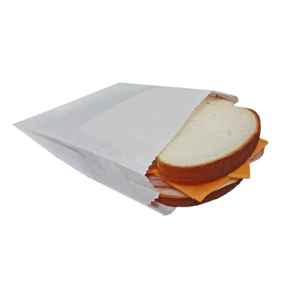 White Sandwich Bags - 6" x 3/4" x 6-3/4"