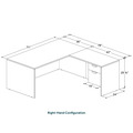 Classic L-Shape Desk 78" x 71" with Box/File Pedestal - Newport Grey
