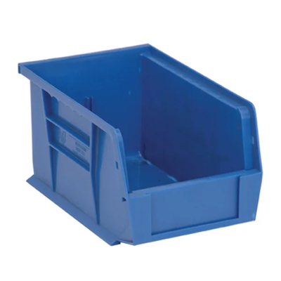 Storage Bin - Plastic - 6" x 9-1/4" x 5" - 20 lb Capacity - Blue