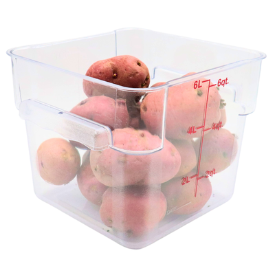 FSE 373-FC6C Food Container 6 Qt. Square Clear NSF