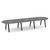 14' Signature Racetrack Conference Table with Metal VA Legs - Newport Gray Top, Black Base