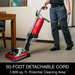Sanitaire SC887E in use, 50-foot detachable cord
