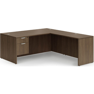 CLALD2041- Classic L-Shape Desk 71" W x 30" D with 42" Return and Box/File Pedestal- Modern Walnut
